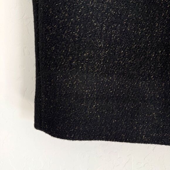 J. CREW No 2 Pencil Skirt in Tinsel Tweed Wool Black Lurex w/ Gold K3053 - Picture 6 of 10